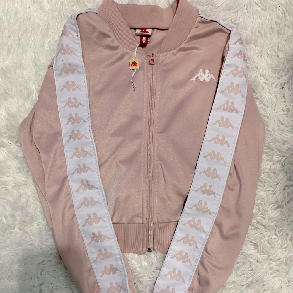 Size small KAPPA cropped lightweight baby pink zip up sweater